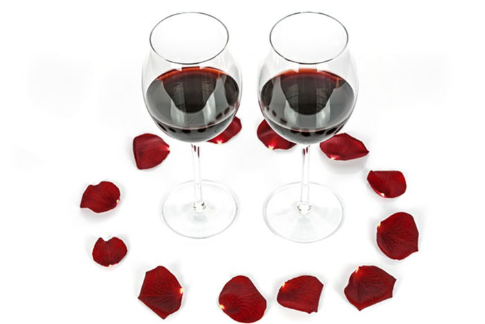 Valentines Day Wine Hearts-love